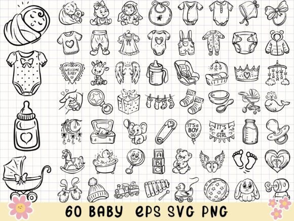 Download Baby Svg Bundle Baby Shower Clipart - Baby shower Collection