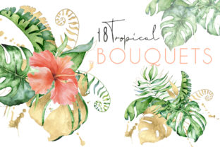 Download Tropical Bouquets Watercolor Jungle Clipart - Jungle clipart Collection