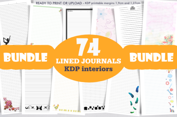 Download Bundle 74 KDP Interiors, Lined Journals. - Journals Collection