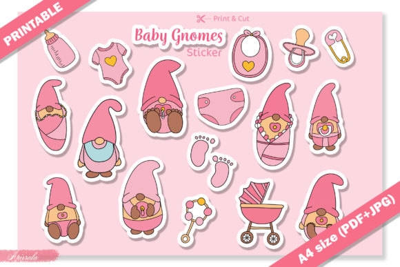 Download Baby Gnome Baby Shower Printable Sticker - Baby shower Collection