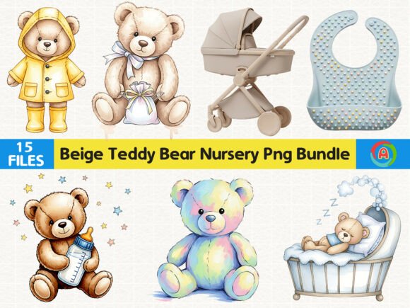 Download Cute Teddy Bear Nursery PNG Bundle - Nursery png Collection