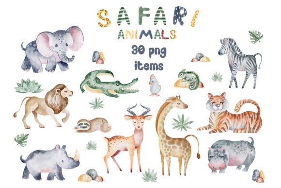 Download Watercolor Safari Animals|Jungle Clipart - Jungle clipart Collection
