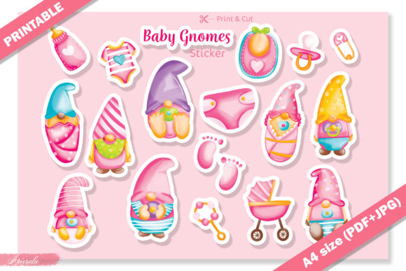 Download Baby Gnome Baby Shower Printable Sticker - Baby shower Collection