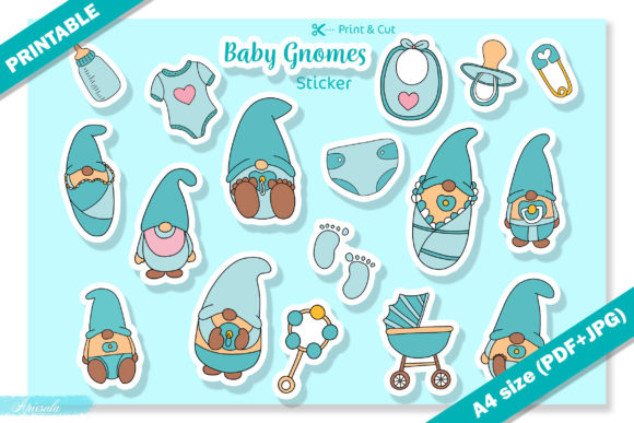 Download Baby Gnome Baby Shower Printable Sticker - Baby shower Collection