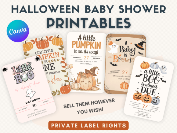 Download Halloween Baby Shower Printable Pack - Baby shower Collection