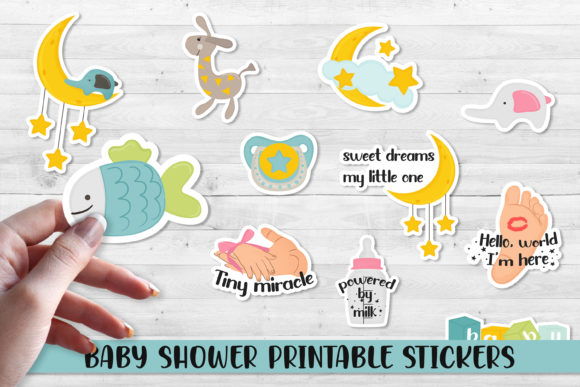 Download Baby Shower Printable Stickers. - Baby shower Collection
