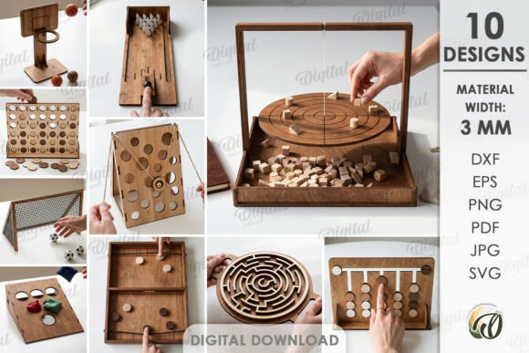 Download 3D Board Games Bundle Laser Cut - Game Collection