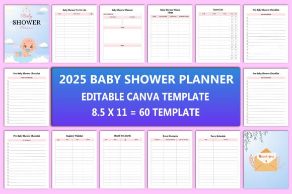Download Editable 2025 Baby Shower Planner - Baby shower Collection