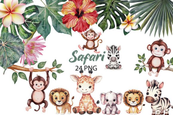 Download Safari Watercolor Clipart, Baby Shower - Baby shower Collection